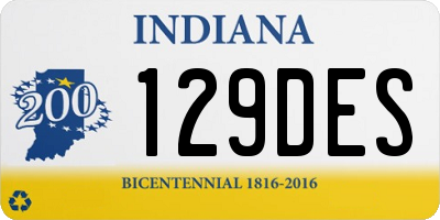 IN license plate 129DES