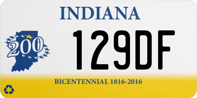 IN license plate 129DF