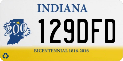 IN license plate 129DFD