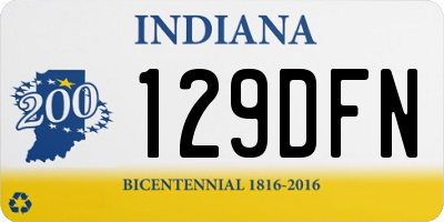IN license plate 129DFN