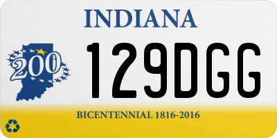 IN license plate 129DGG