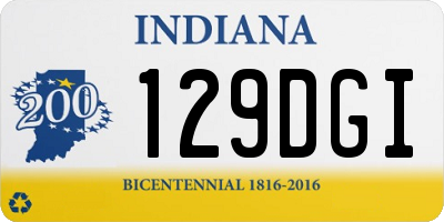 IN license plate 129DGI