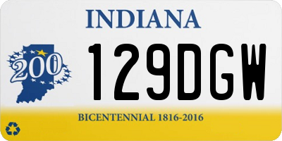 IN license plate 129DGW