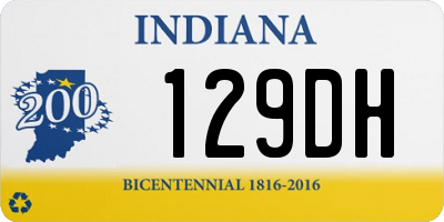 IN license plate 129DH