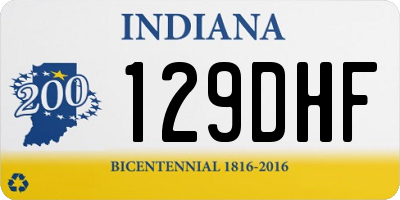 IN license plate 129DHF