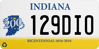 IN license plate 129DIO
