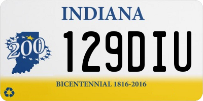 IN license plate 129DIU