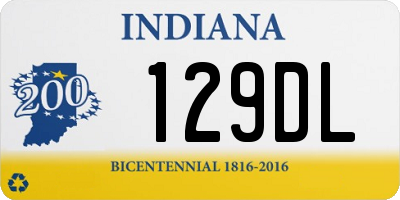 IN license plate 129DL