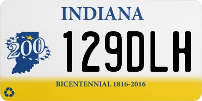 IN license plate 129DLH