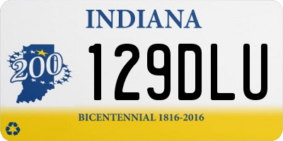 IN license plate 129DLU