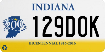 IN license plate 129DOK