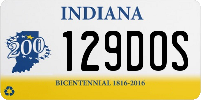 IN license plate 129DOS