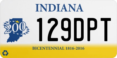 IN license plate 129DPT