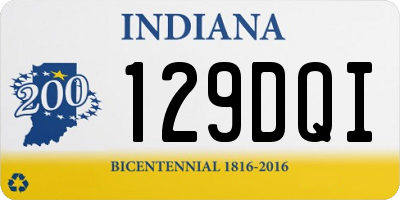 IN license plate 129DQI