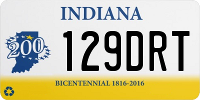 IN license plate 129DRT