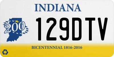 IN license plate 129DTV