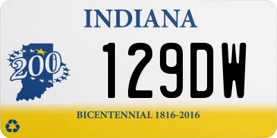 IN license plate 129DW