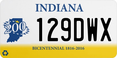IN license plate 129DWX