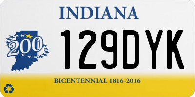 IN license plate 129DYK
