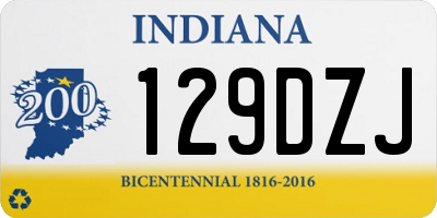 IN license plate 129DZJ