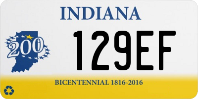 IN license plate 129EF