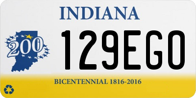 IN license plate 129EGO