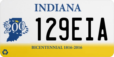 IN license plate 129EIA