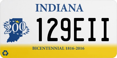 IN license plate 129EII