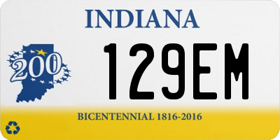 IN license plate 129EM