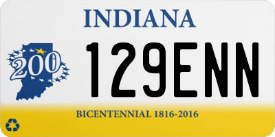 IN license plate 129ENN