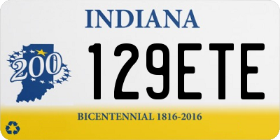 IN license plate 129ETE