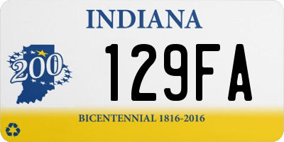 IN license plate 129FA