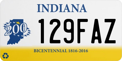 IN license plate 129FAZ