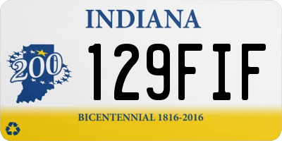 IN license plate 129FIF