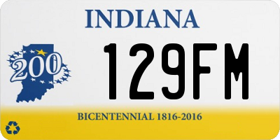 IN license plate 129FM