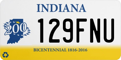 IN license plate 129FNU