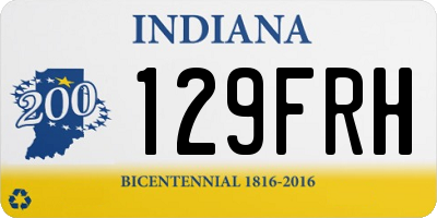 IN license plate 129FRH
