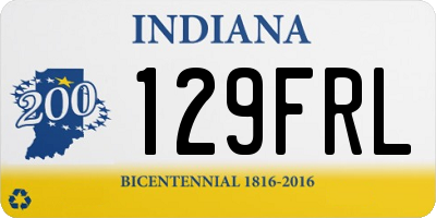 IN license plate 129FRL
