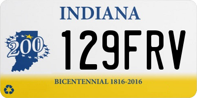 IN license plate 129FRV