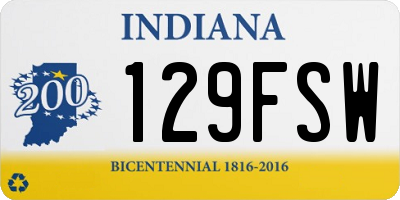 IN license plate 129FSW