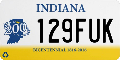 IN license plate 129FUK