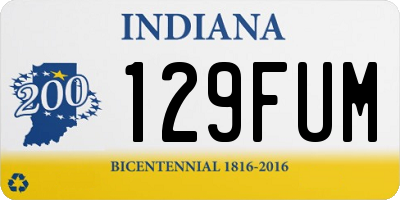 IN license plate 129FUM
