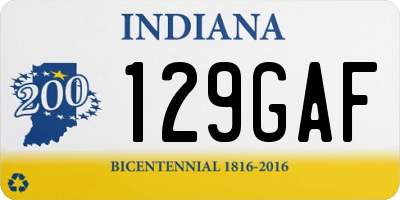 IN license plate 129GAF