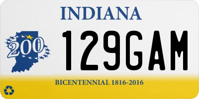 IN license plate 129GAM
