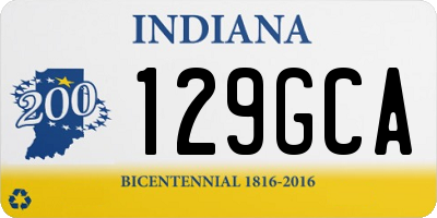 IN license plate 129GCA
