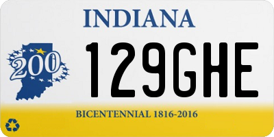 IN license plate 129GHE