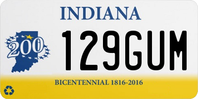 IN license plate 129GUM