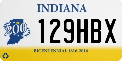IN license plate 129HBX