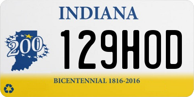 IN license plate 129HOD