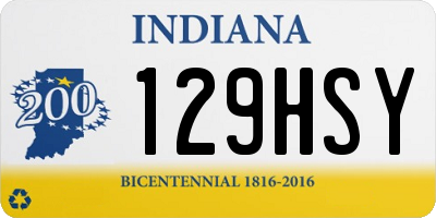 IN license plate 129HSY